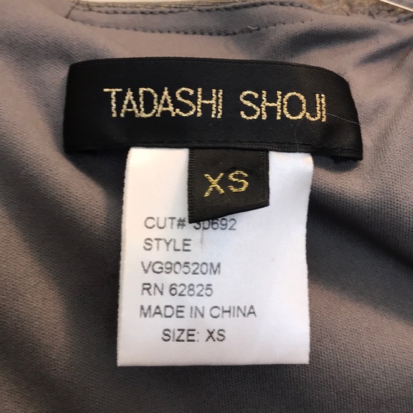 Tadashi Shoji Gold Pleated & Studded Fitted Dress - Picture 3 of 7